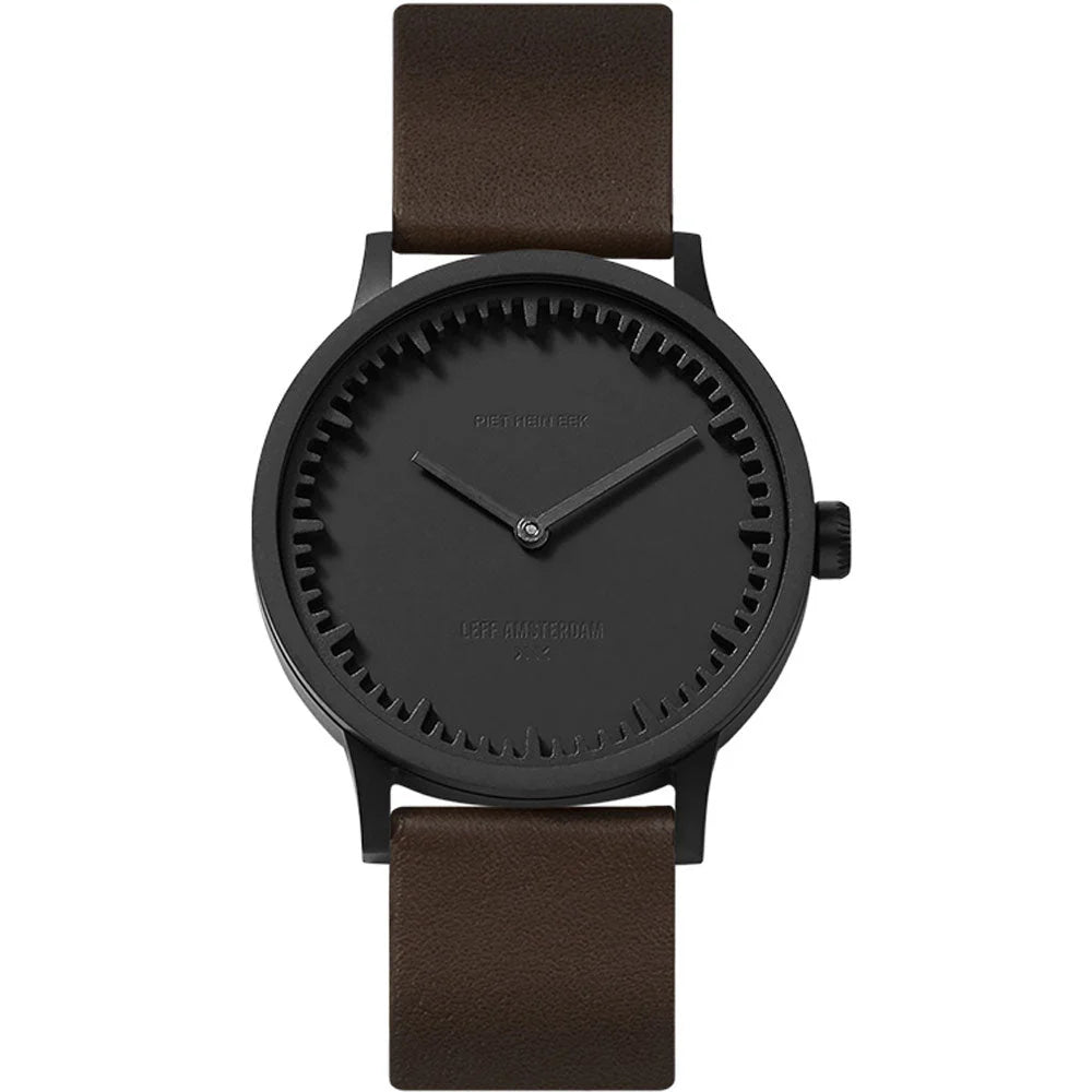 Open Box - Tube Watch T32 - Black Face - Brown Leather Strap